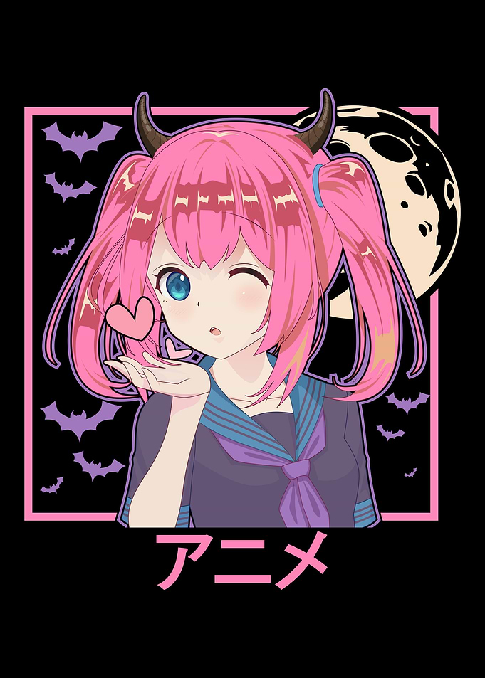Pastel Goth Anime Bats
