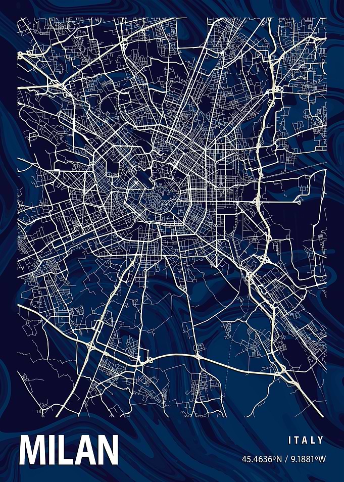 Milan City Map Italy
