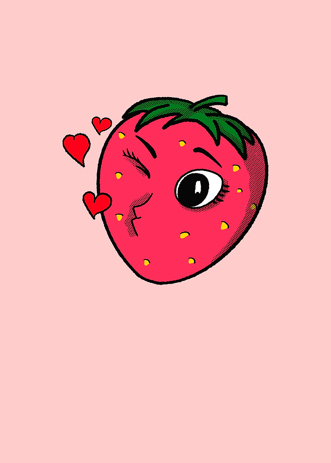 Cute Strawberry Pop Art