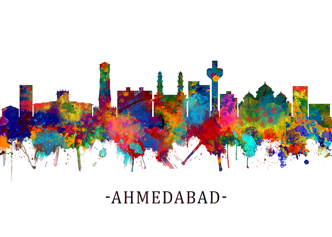Ahmedabad India Skyline