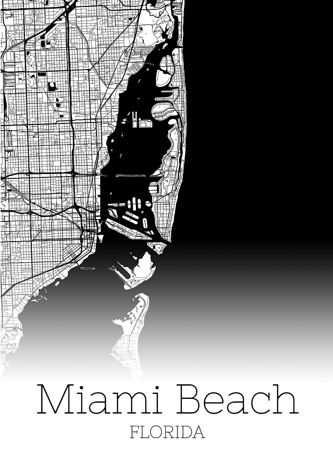 Miami Beach City Map USA