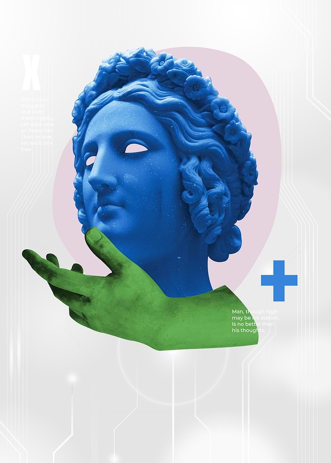 Psychedelic Statue Collage
