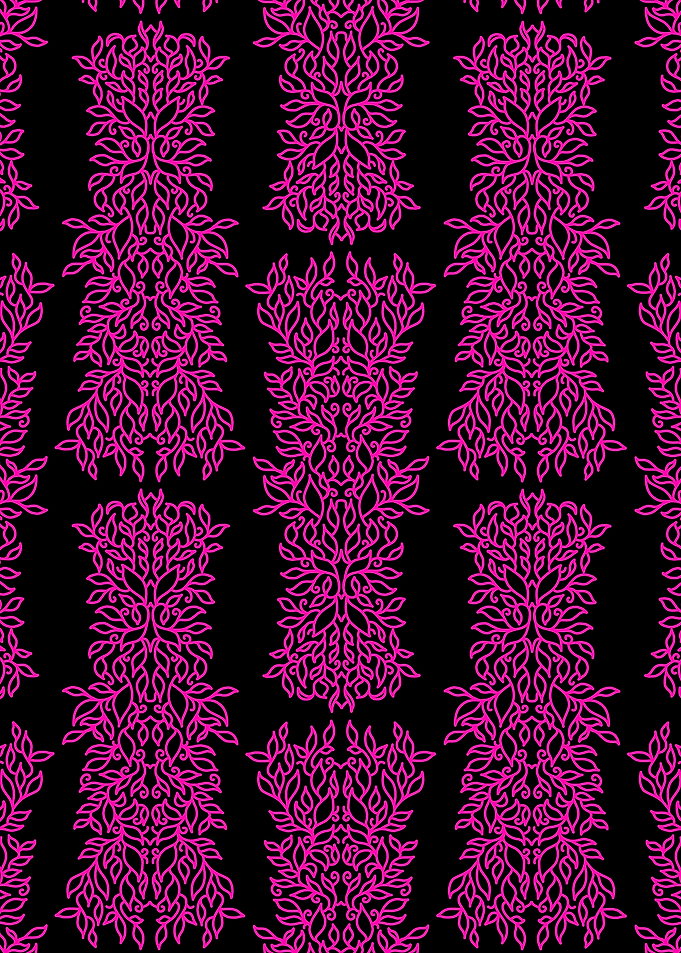 Symmetry line art leaves