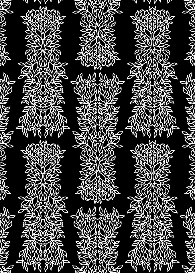 Symmetry line art leaves