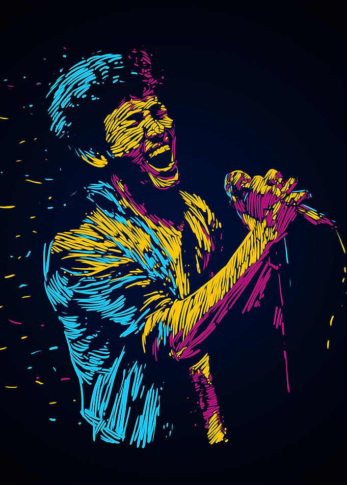Abstract colorful Singer