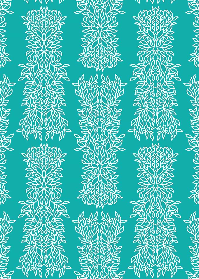 Symmetry line art leaves