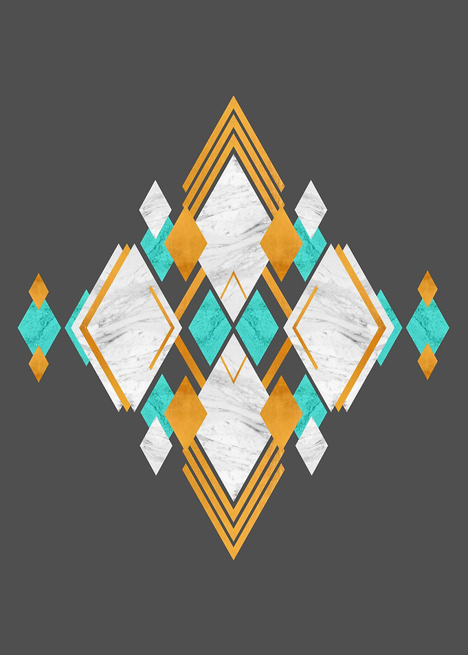 Gold turquoise and marble