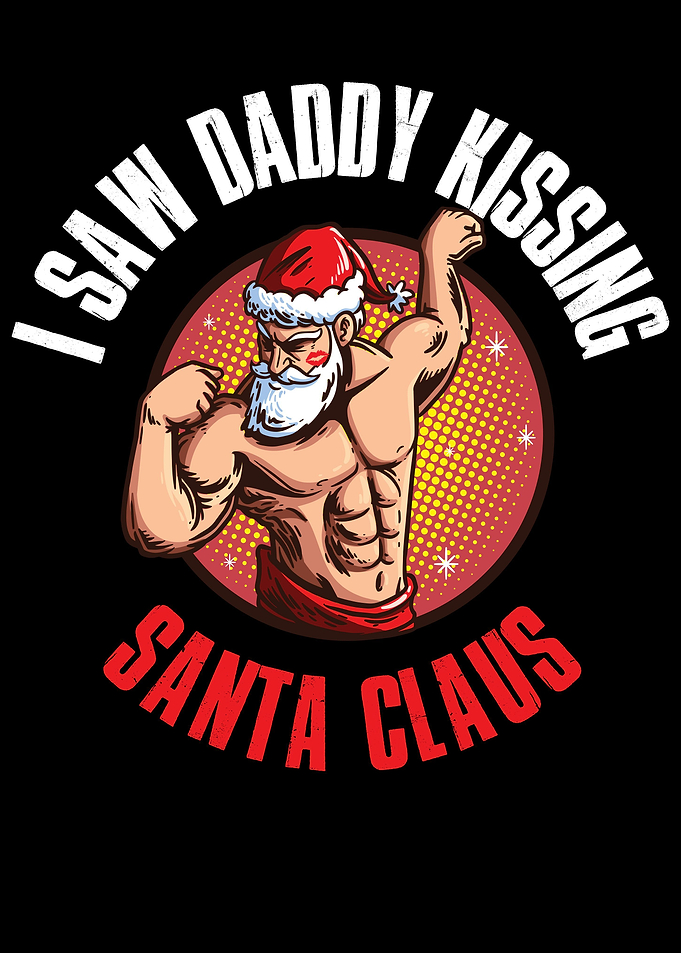 Daddy Kissing Santa Claus
