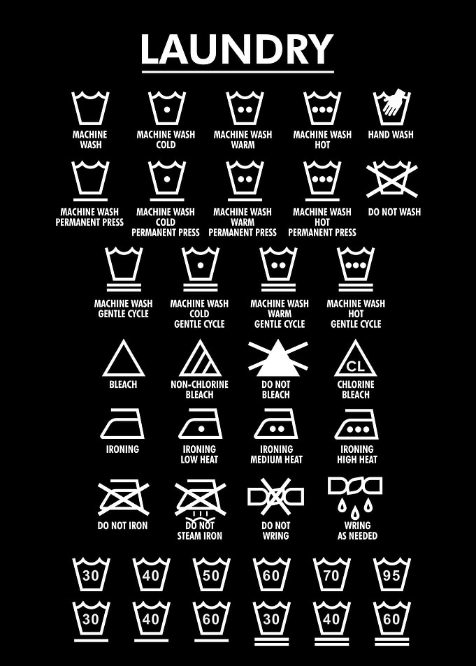 LAUNDRY SYMBOLS BLACK