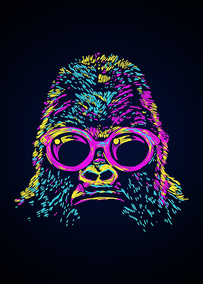 Abstract colorful gorilla