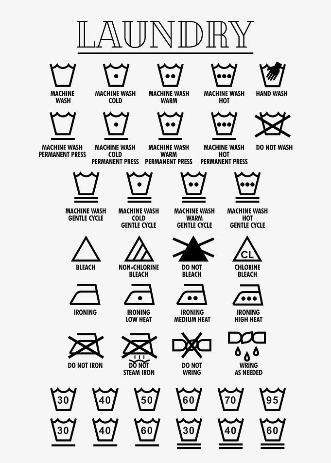 LAUNDRY SYMBOLS WHITE