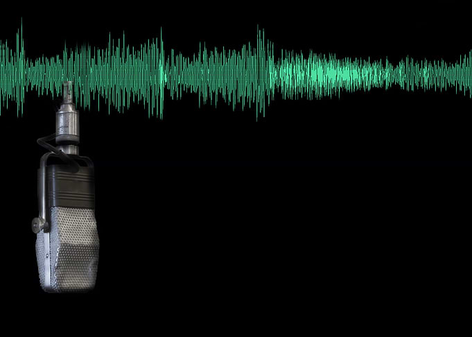 Microphone with audio wave