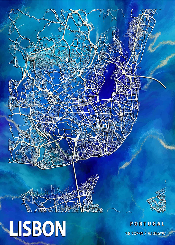 Lisbon City Map Portugal