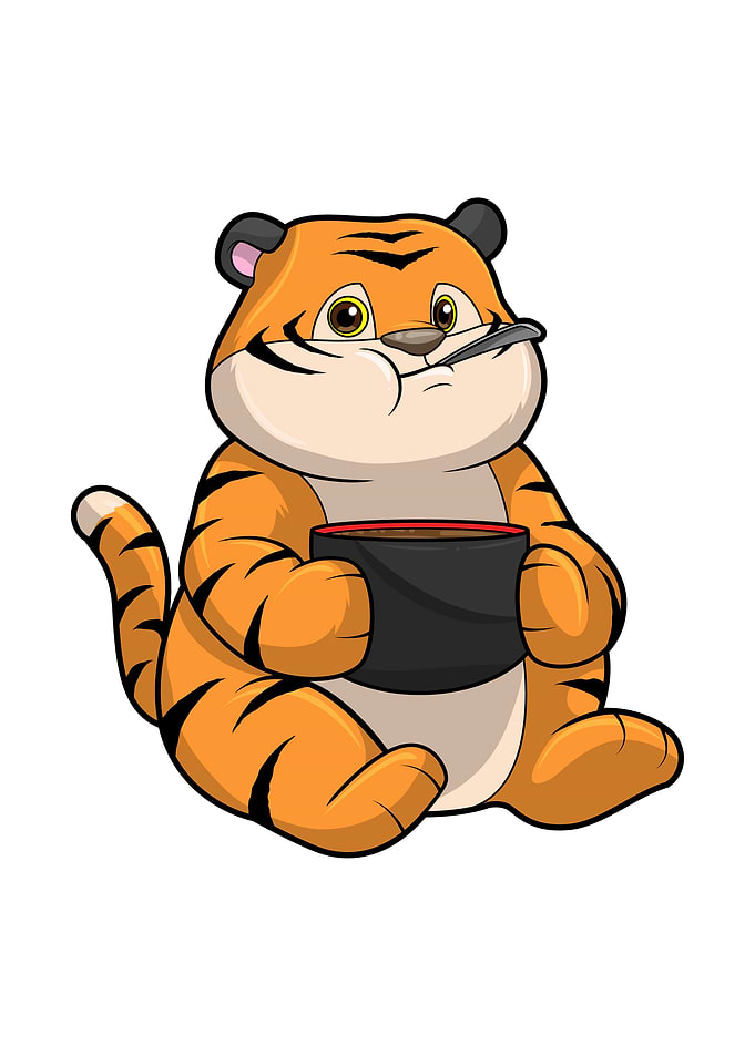 Tiger Eating Food