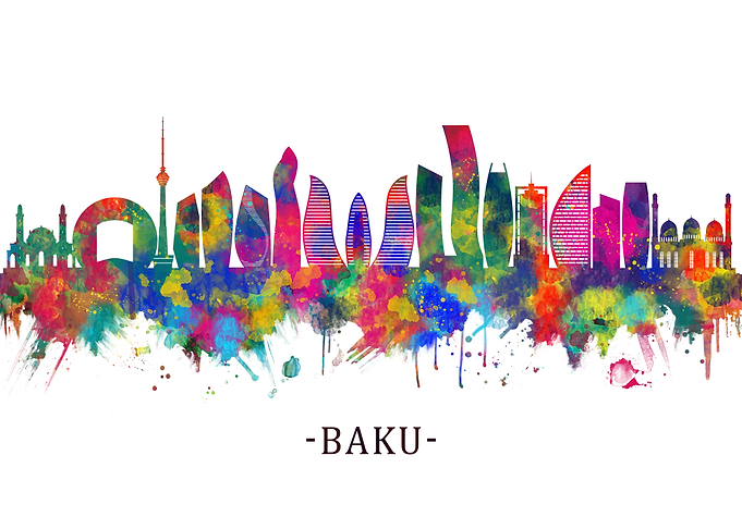 Baku Azerbaijan Skyline