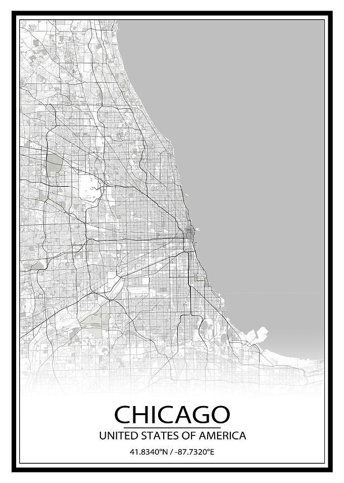 Chicago White Map