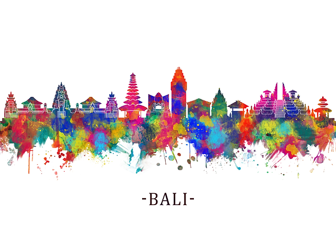 Bali Indonesia Skyline
