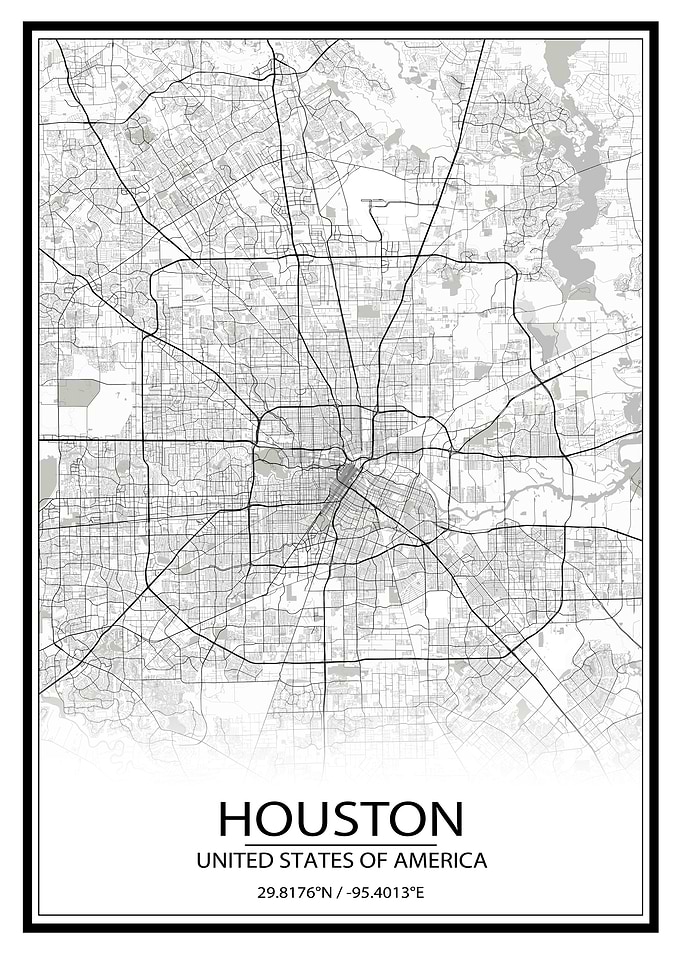 Houston White Map