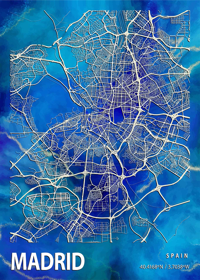 Madrid City Map Spain