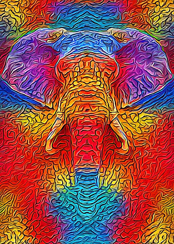 Elephant Colorful Mosaic
