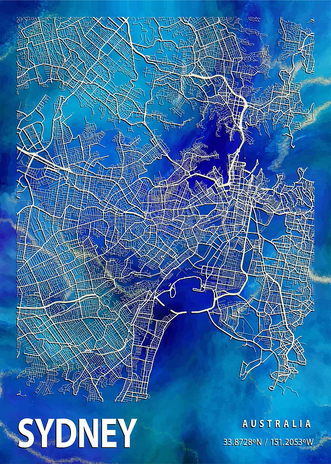 Sydney City Map Australia