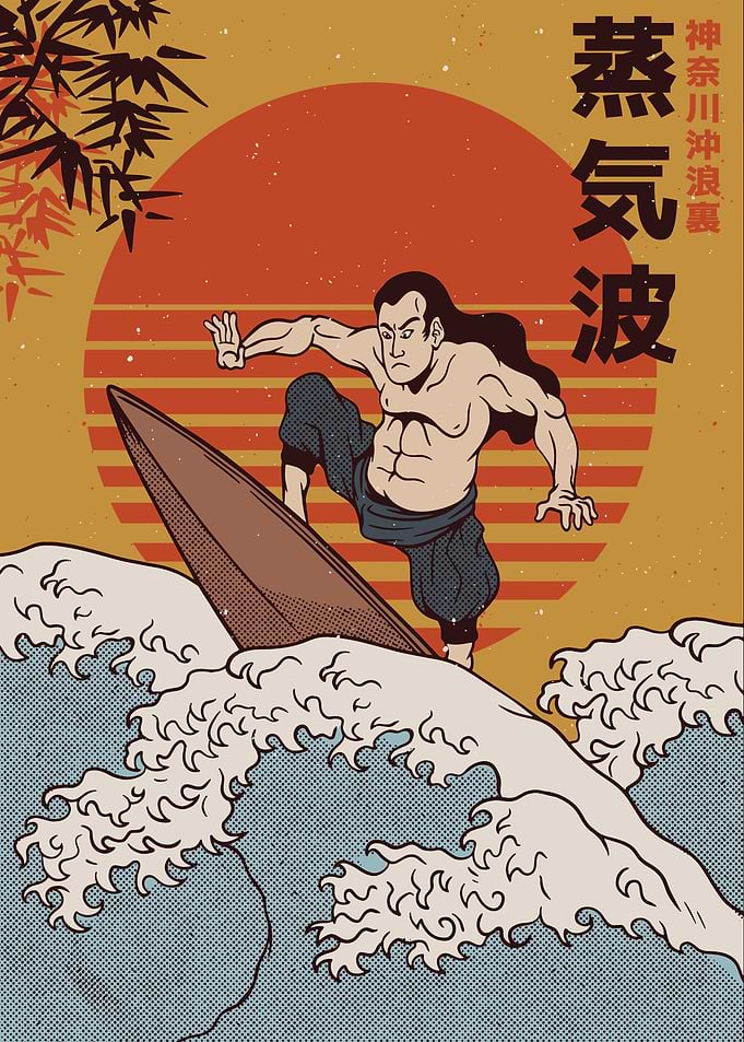 Japanese Samurai big wave