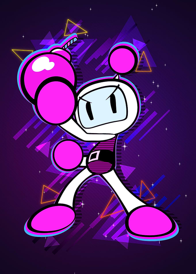 Bomber Man Retro Art