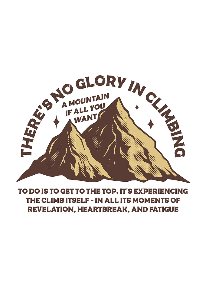 No glory in climbing