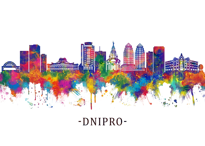 Dnipro Ukraine Skyline