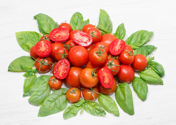 group of fresh red tomatoe