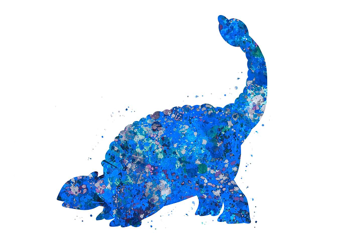 Ankylosaurus Dino Blue Art