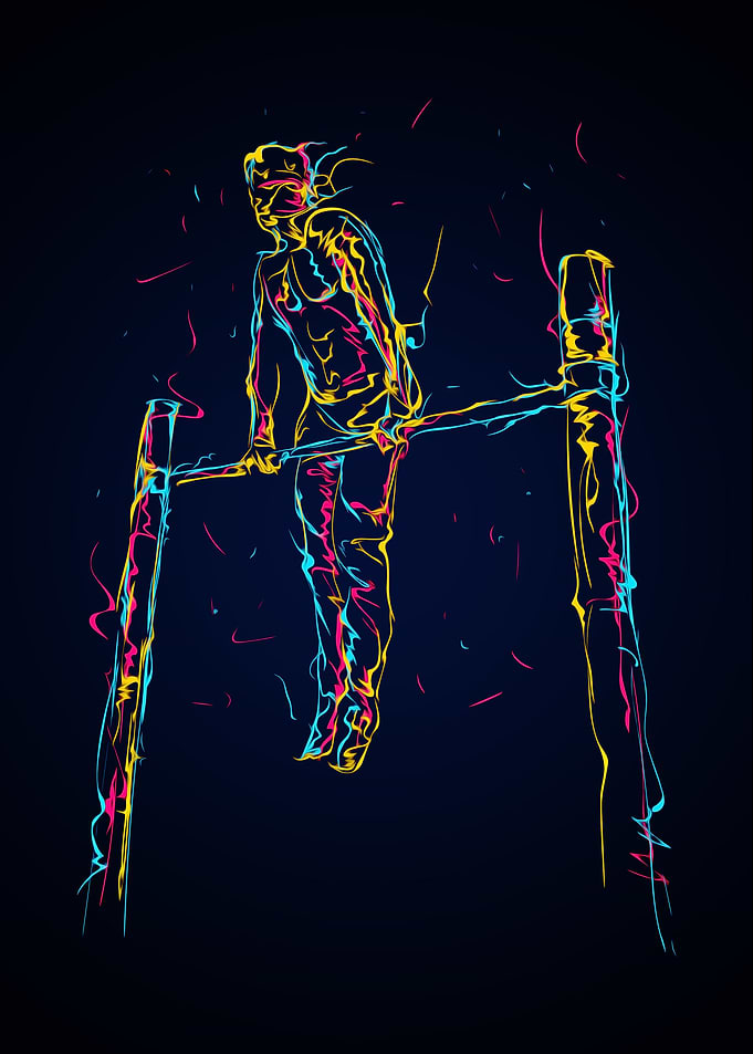 Abstract man calisthenic