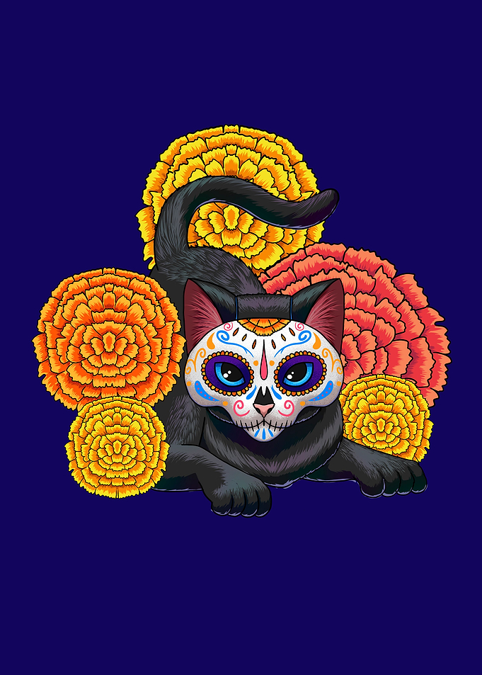 Mexican catrina cat