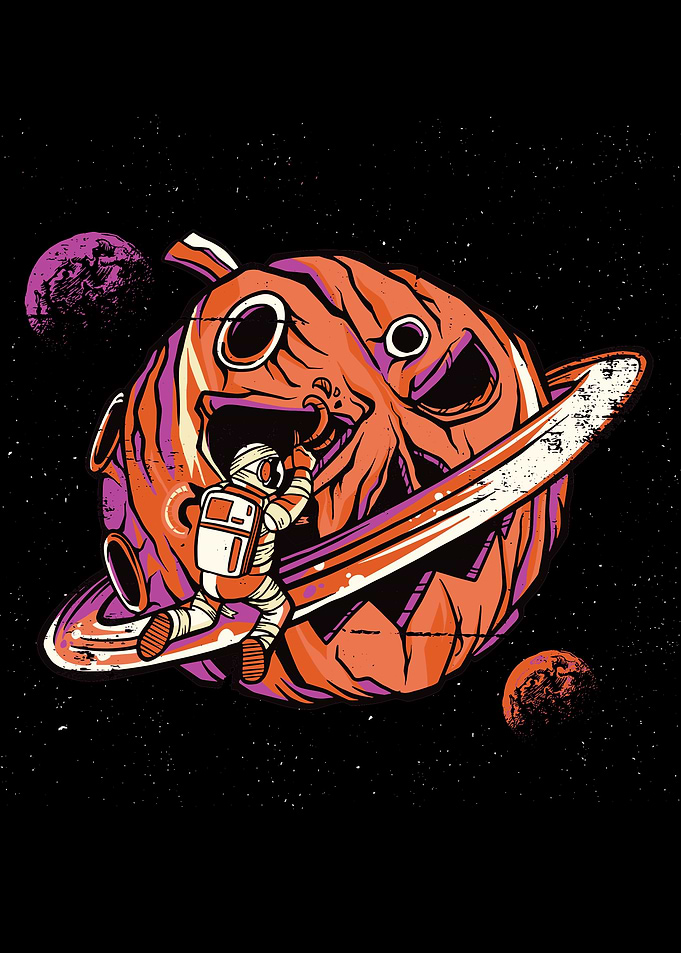 Spaceman pumpkin kawaii