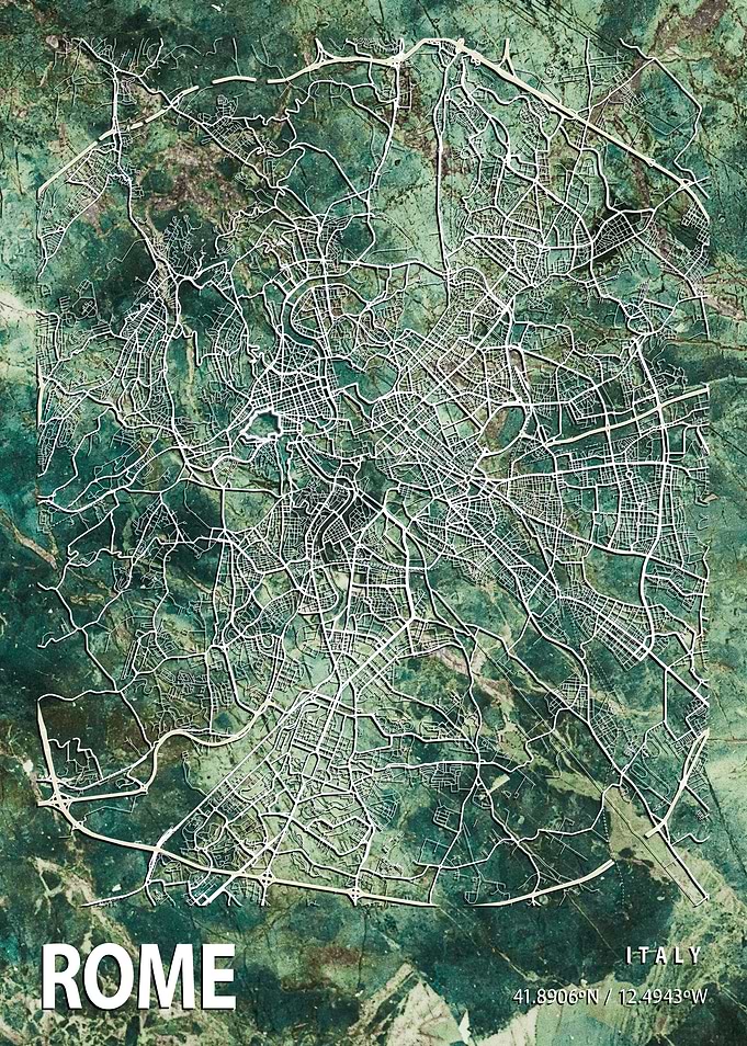 Rome Map italy marble