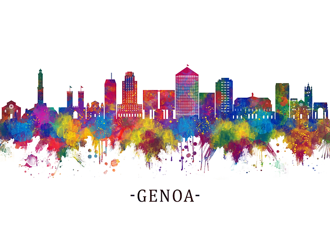 Genoa Italy Skyline