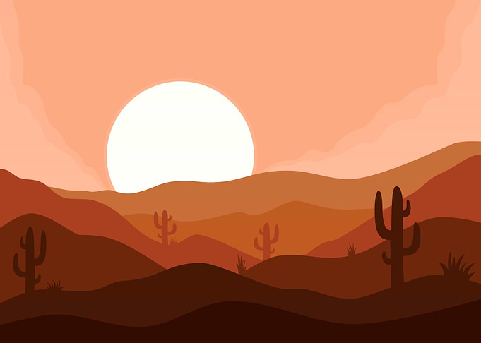 Sunset in the desert