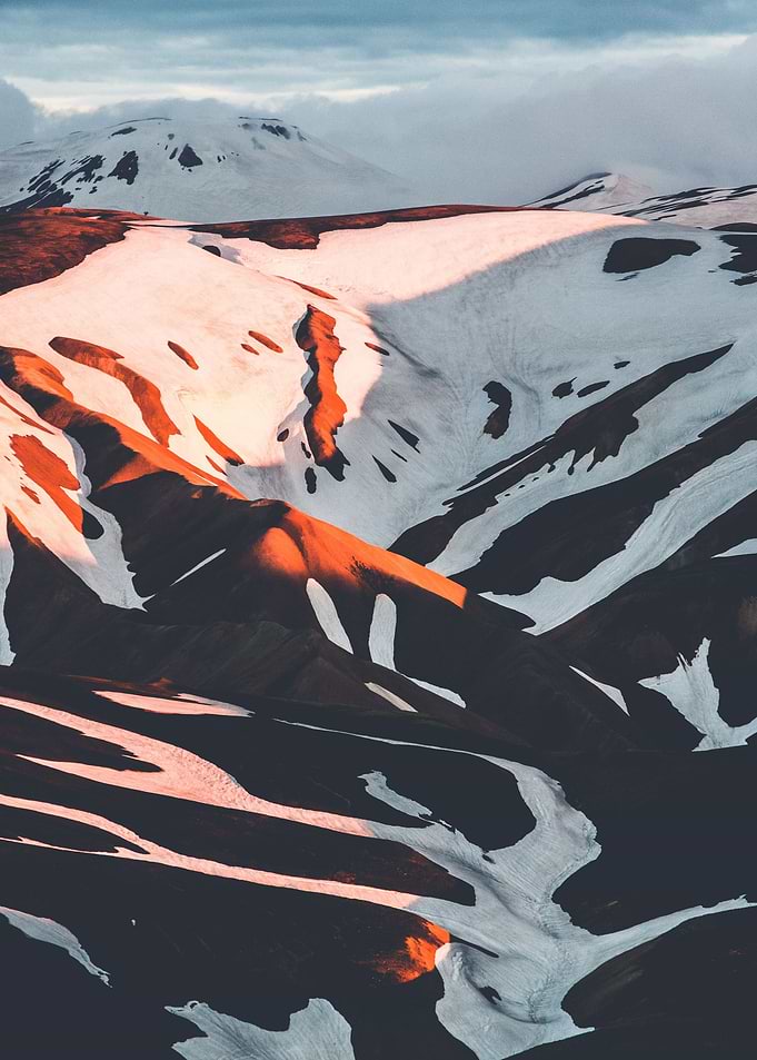 Sunset Snowy Mountain
