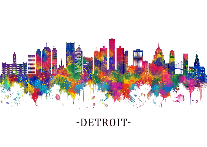 Detroit Michigan Skyline
