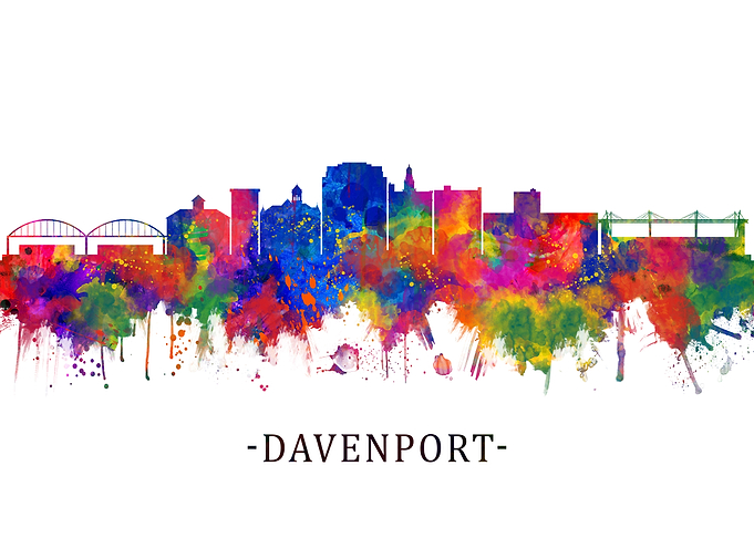 Davenport Iowa Skyline