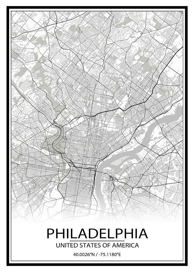 Philadelphia White Map
