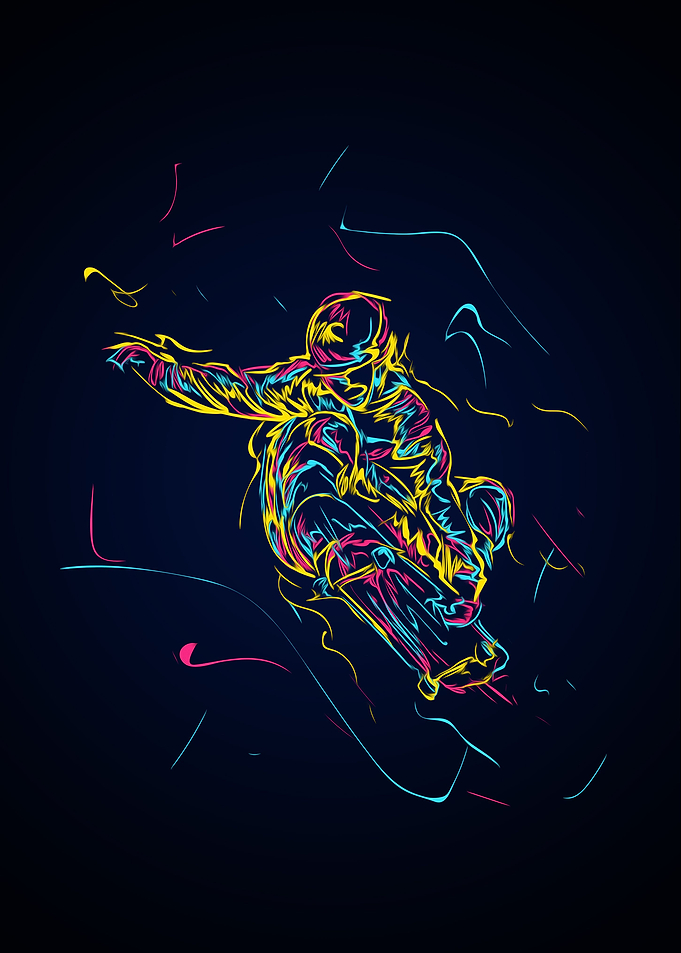 Abstract colorful Skating