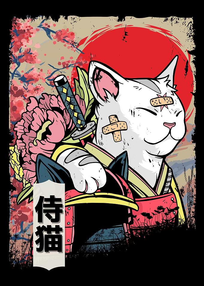 Japanese Samurai Cat Ninja
