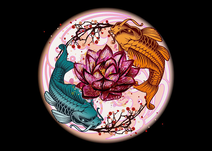 Japan Koi Fish Water Lily