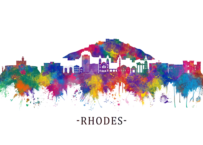 Rhodes Greece Skyline