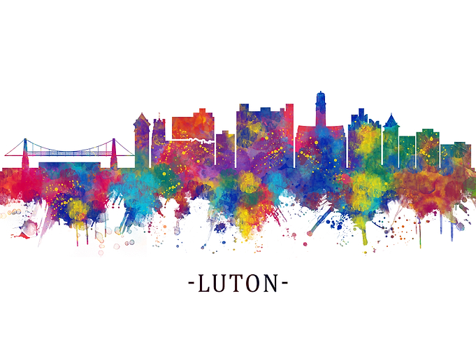 Luton England Skyline