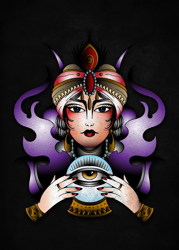 fotune teller tattoo tarot
