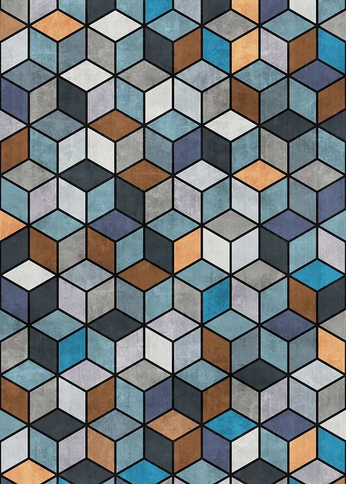 Colorful Concrete Cubes