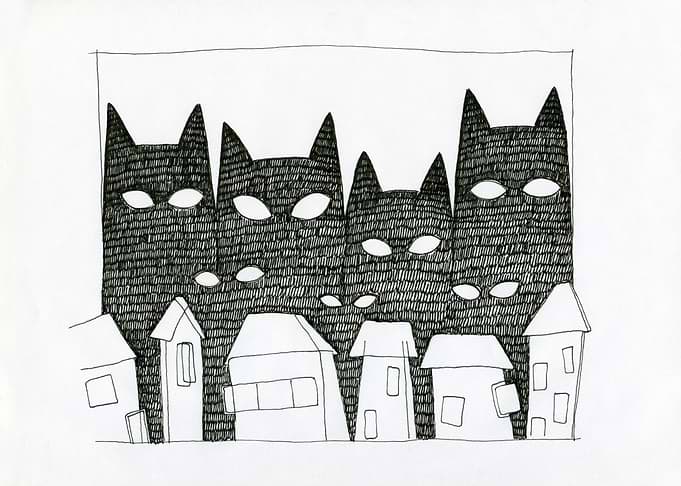 Cats in city