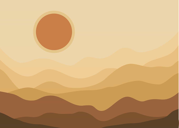 sunset in the desert